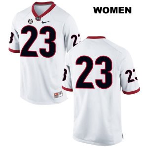 Women's Georgia Bulldogs NCAA #23 Jake Skole Nike Stitched White Authentic No Name College Football Jersey USB1854EA